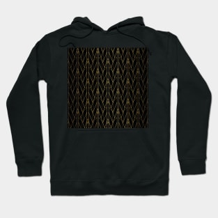 Black and Gold Vintage Art Deco Triangle Lines Geometric Pattern Hoodie